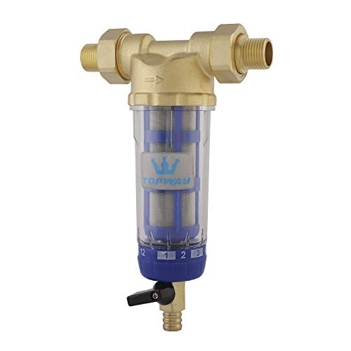 TOPWAY Pre-Filter Water 60 µm, Washable & Reusable Sediment Filter, Stainless Steel Water Filter for Tap & Reverse Osmosis Systems 150202