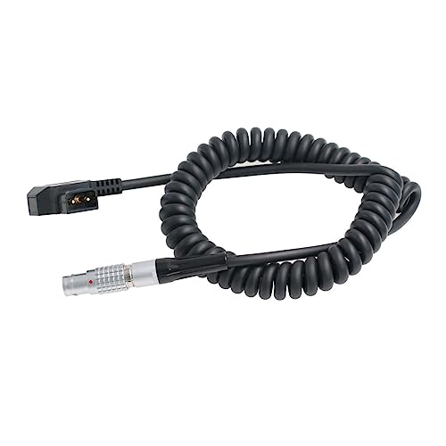 D-tap Coiled Power Cable for RED Komodo-X V-Raptor Scarlet Epic DSMC2, DJI Ronin 4D Camera Female 6 Pin Straight Coiled 60cm