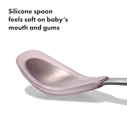 OXO Tot Feeding Spoon Set with Soft Silicone - Opal and Blossom (Pack of 3) 2 Count (Pack of 3)