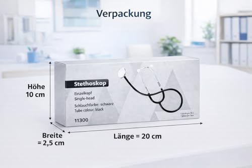 Flat Head Nurses Stethoscope - Stethoscope Doctor, Stethoscope, Stethoscope, Stethoscope Medicine for Care, Practice, Emergency Service & Training Flachkopf black 1