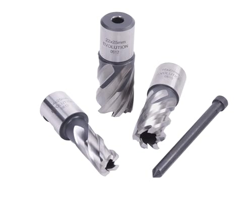 Evolution Power Tools HTCCUTKIT3S Short Series Magnetic Drilling Cutter Kit, (Power - Hand Operated) 25 mm, Pack of 3 Short series (25mm) kit 3pcs