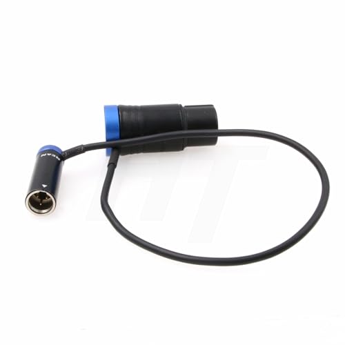Audio Mixer Cable for Blackmagic Pocket Cinema 6K Canon C70 Camera, Mini XLR TA3M to XLR 3 Pin Right Angle Low-Profile 40cm Blue