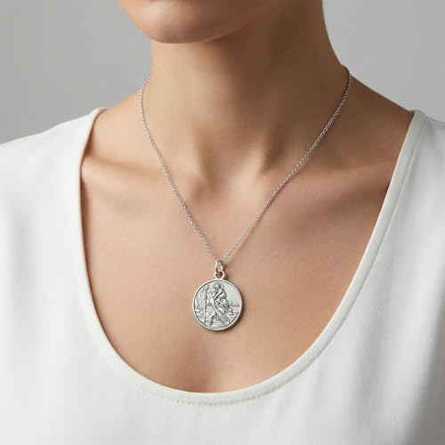 Rlcvecv 10 Pcs St Christopher Medals,Saint Christopher Metal Pendant for Car Necklace Bracelet Keychain Rosary,Catholic Gift for New Driver New Car