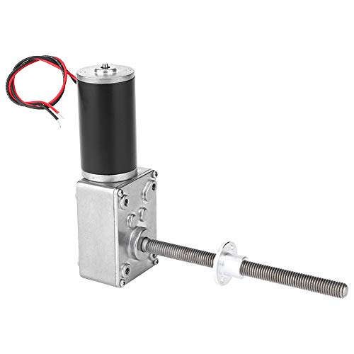 12V Geared Motor with Torque, 1280 M8 Double Shaft Worm Gear Motor, Right and Left Coaxial Motor with Flange (Reduction Ratio 200)