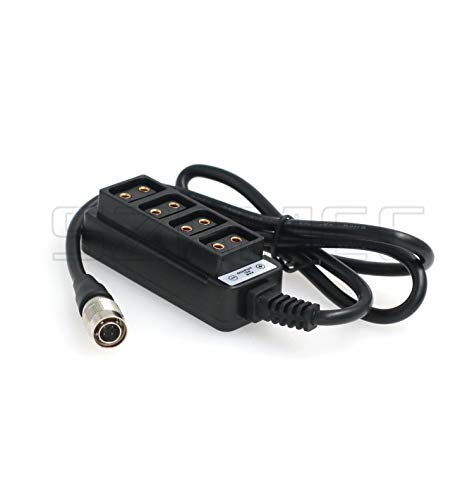 SZRMCC Hirose 4 Pin 12V Power Out to 4 D tap Splitter P tap Splitter Cable for Sony F5 F55 FS7 Camera (6''inch)