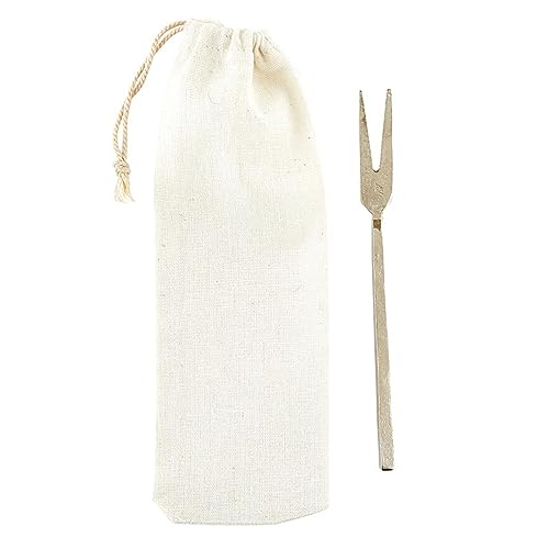 Set of four Santa Barbara Design Studio mini silver appetizer forks, 5-inch hammered metal dessert forks for serving.