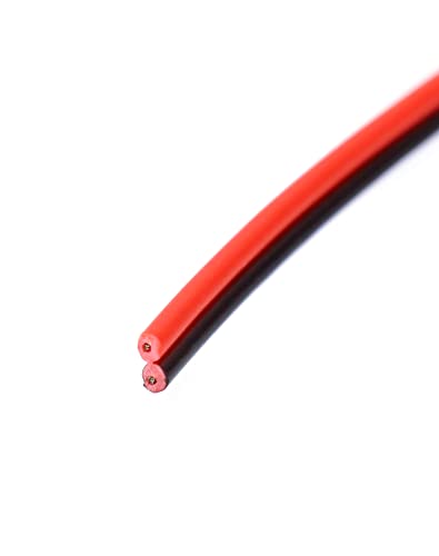 QWORK 10 Meters 22AWG Electric Wire, 2 Core Black/Red Electric Wire, Extension Cable, for LED Strip and Electronic Wiring 22AWG 10m Red-and-black