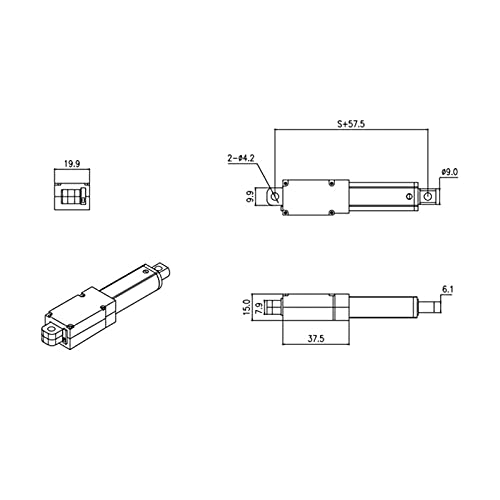 DC 12V Stroke Linear Actuator, 100mm High Speed Mini Linear Actuator Electric Motion Actuators for Electric Recliner Lift Massage Bed Sofa, Internal Limit Switch, Low Noise (Stroke 100mm-15mm/s-50N)