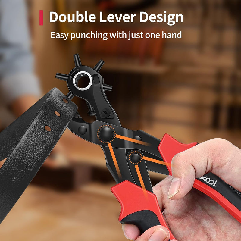 Leather Hole Punch,Belt Hole Puncher for Leather, Revolving Punch Plier Kit,Leather Punch Plier for Leather, Belts, Watches, Handbags, Leather Punch Tool for Belts Diameter : 4.5/4 /3.5/3/2.5/2mm. 17oz