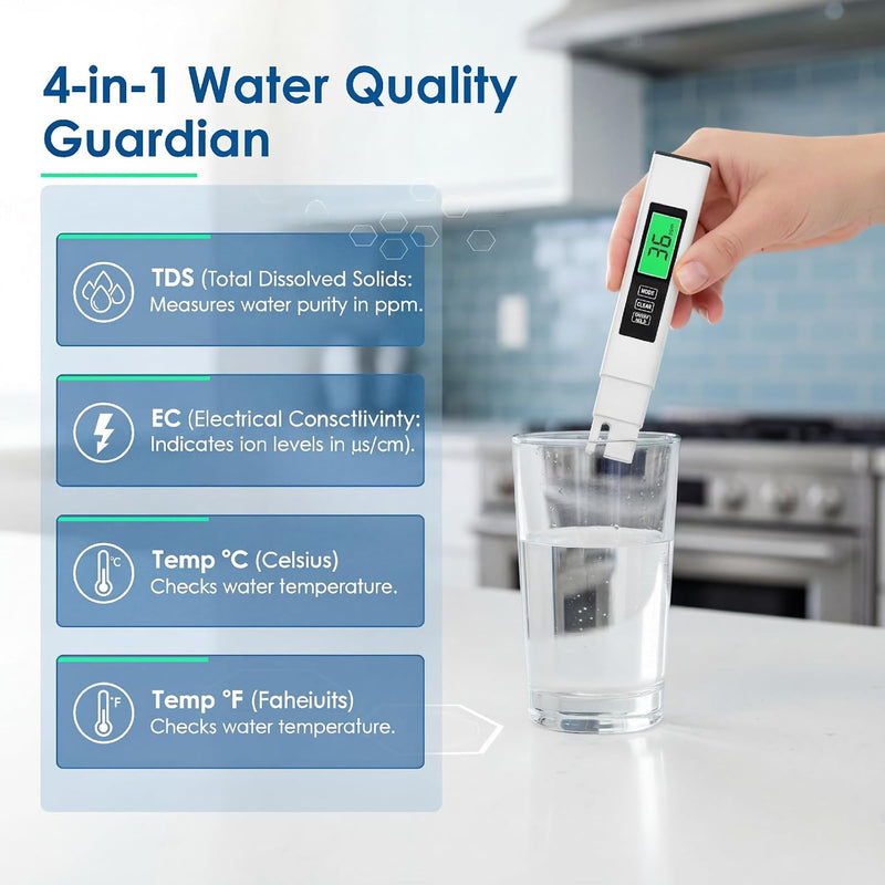 Tds Meter Digital Water Tester - Affordable & Reliable Water Testing Kits for Drinking Water - 0-9990ppm - 1s Get Accurate Reasult for Home, Well, Tap Water Quality Test and More!