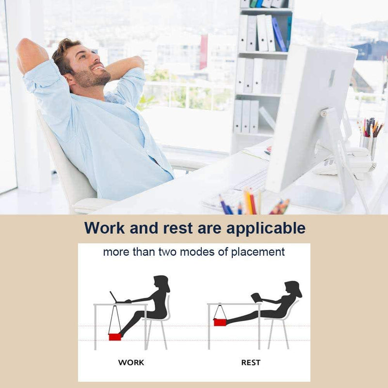 [Australia - AusPower] - Everlasting Comfort Airplane Footrest - Ergonomic Adjustable Foot and Heel Hammock - Memory Foam Portable Air Plane Flying Travel Foot Rest - Long Airplane Flight Accessories for Feet (Black) 