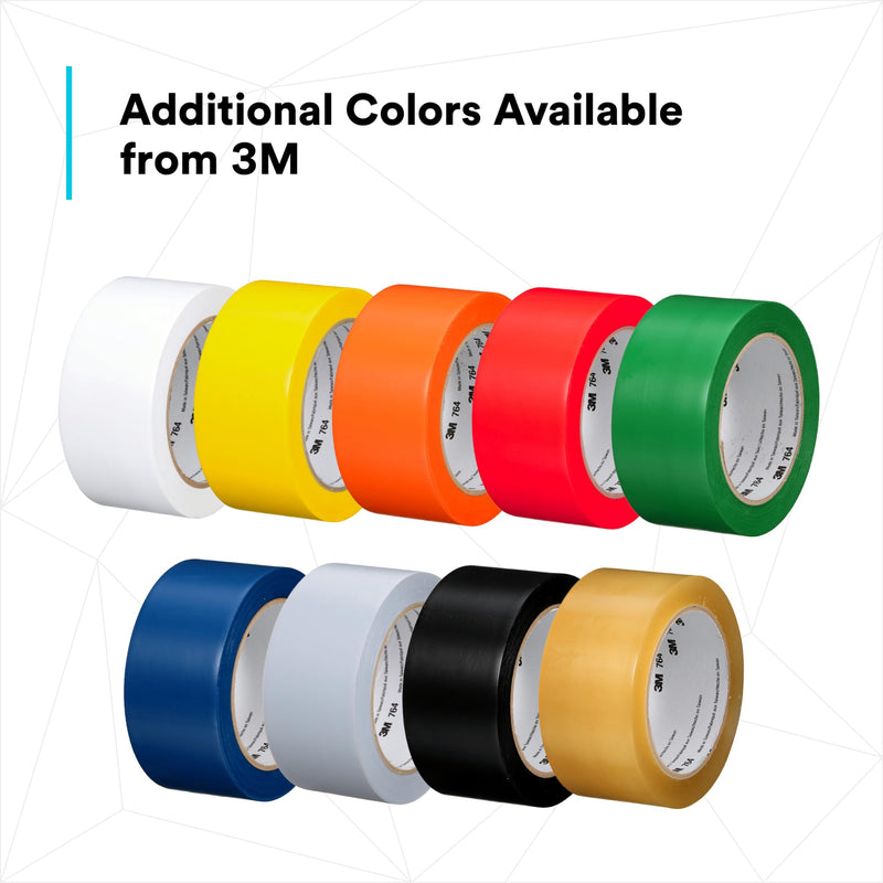 [Australia - AusPower] - 3M Vinyl Tape 764, General Purpose, 2 in x 36 yd, Blue, 1 Roll, Light Traffic Floor Marking, Social Distancing, Color Coding, Safety, Bundling 