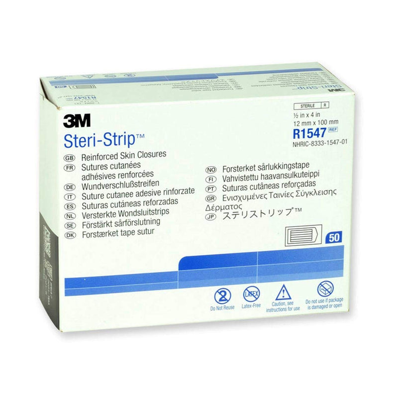 [Australia - AusPower] - 3M Steri-Strip Elastic Skin Closures - 1/2" x 4" - 6 strip envelope - - Box of 50 0.5x4 Inch (Pack of 50) 