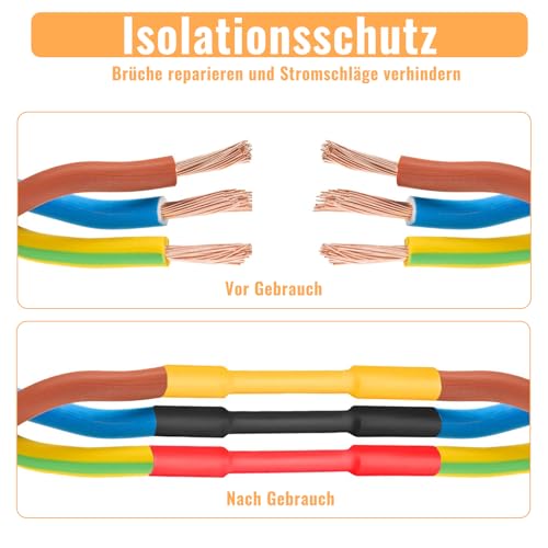 Heat Shrink Tubing Set, Heat Shrink Connector, Waterproof, Black | Heat Shrink Tubing, Heat Shrink Connector Various Sizes for Electrical Insulation, Cable Repairs 127 pieces, black
