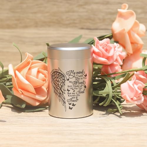 3 Inches Small Urns for Human Ashes Set of 8 Mini Urns for Sharing Small Keepsake Urns Memorial Ashes Holder-Wing Set of 8-heart wing