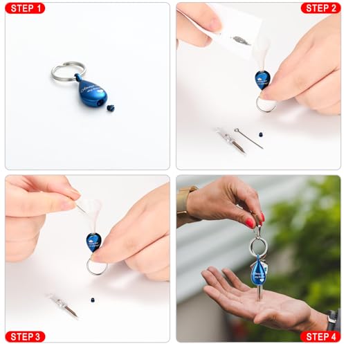 Cremation Keychain for Ashes Always In My Heart Urn Locket Cremation Jewelry Teardrop Memorial Keepsake Keychain Blue