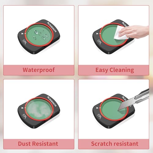 BLAUOCHI Magnetic Variable ND Filter Set Compatible with DJI OSMO Pocket 3 /Pocket 4, 5 Pack UV/CPL/VND1-5/VND6-9/Black Mist 1/4 for DJI Pocket 3 UV/Black MIST/CPL/VND2-32