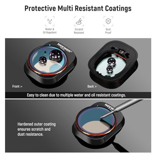 NEEWER Snap On ND&CPL Filter Set Compatible with DJI Mini 4 Pro, 6 Pack CPL Filter and Neutral Density Filters ND8 ND16 ND32 ND64 ND128 with Ultra Slim Frame Double Sided Coated HD Glass Mini 4Pro 6 Pack ND&CPL Filter