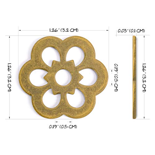 Hardware Philosophy HP Clover brass backplate washers, 10-pack, 1.3-inch flat washers