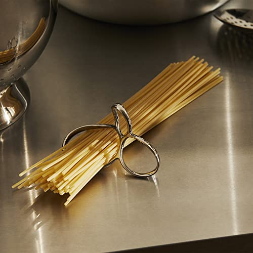 Alessi PG01 Voile silver spaghetti measure in storage and organization, featuring sleek, modern design and precise portioning for pasta.