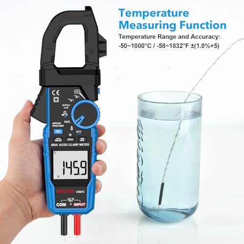 MESTEK Inrush Clamp Meter Multimeter, 600A AC/DC Amp Meter