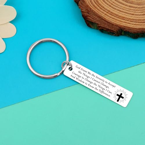 6PCS Inspirational Religious Gift for Women Men Christian Bible Verse Keyring Encouragement Keychain in Bulk Religious Baptism Faith Easter Prayer Gift Christian Confirmation Jewelry for Friends