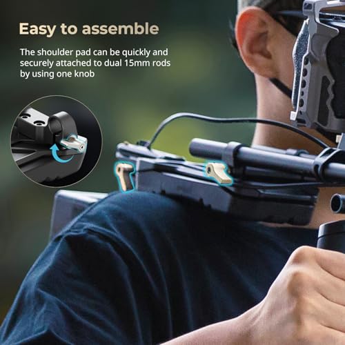 SmallRig Universal 15mm Shoulder Pad Support, Shoulder Mount Rig with 15mm Dual Rod Clamp & Back Pad 5153