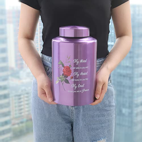 Up to 200 lbs Large Urns for Adult Human Cremation Urn Ashes Decorative Urn for Human Ashes with Rose Urn with Velvet Bag 200lbs rose urn