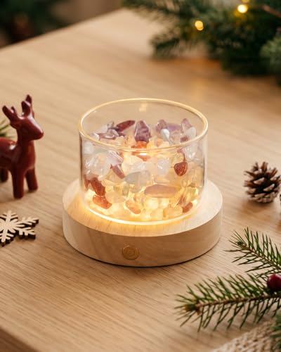 Zuria Chakra Crystals Gift for Women, Healing Crystals Light with 7 Crystal and Healing Stones, Spiritual Reiki Gifts for Birthday Meditation Décor Crystals for Chakra Balance
