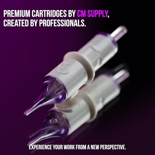 CM Supply PMU & Tattoo Needles 20 Pieces - 30/01RLLT-HARD Cartridge Needles - Harder Membrane - Compatible with Tattoo Machines & Pens - 316L Surgical Steel - For Permanent Makeup & Tattoo
