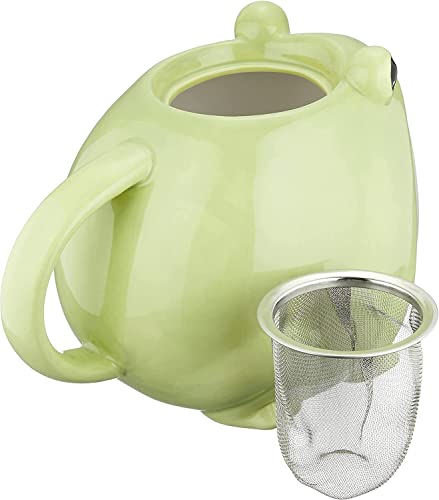 Sunart SAN3293 Cute Tableware Teapot & Tea Cup Set, Frog Parent and Child, 20.3 fl oz (600 ml), 45.1 fl oz (140 ml)