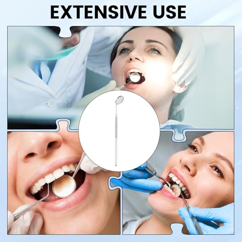 Dental Mouth Mirror Set, Inspection Mirror for Tooth Control, Oral Care Tool, Extension Tool, Silver