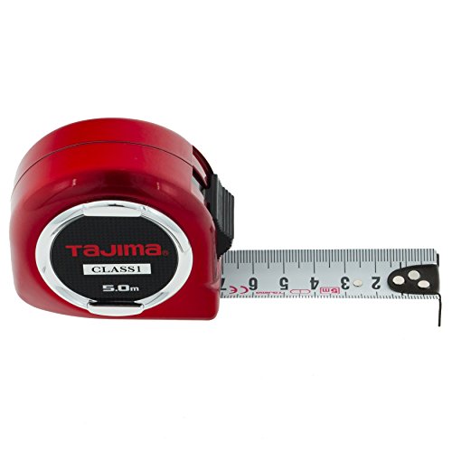 Tajima H1550MW Class 1"Hi Lock Measuring Tape, Red, 5 mx 25 mm