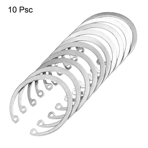 uxcell 64mm external circlips, C-clip retaining snap rings, 304 stainless steel, 10-piece set