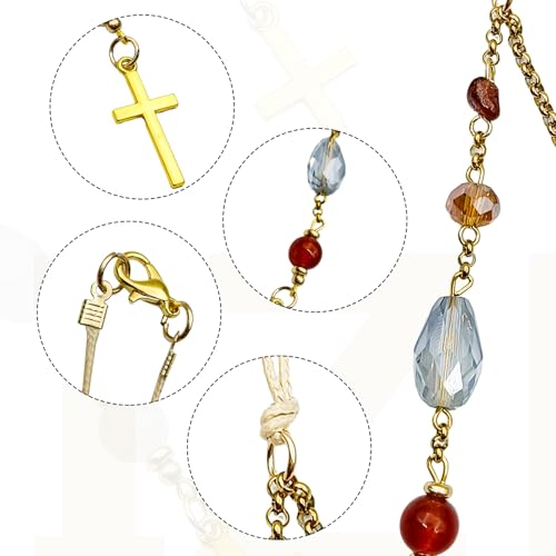 Car Mirror Hanging Ornament with Cross Design & White Crystals - Universal Rear View Mirror Charm for Christmas Decor, New Driver Gift, and Christian Gifts for Women & Men(Red) Red