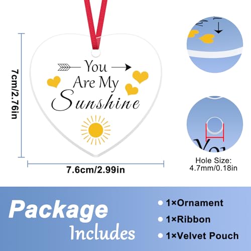Positive Ornament Keepsake Sunshine Gifts Motivational Inspirational Gifts for Women Men Encouragement Heart Ornament Gift for Friend Sister Positive Gift for Teacher Coworker Inspirational 5