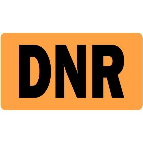 2" x 1" DNR Medical Healthcare Labels, Fluorescent Orange