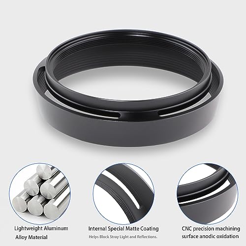 Haoge Metal Lens Hood Shade for Leica Q3 Q3 43 Q2 Q-P QP q Typ 116 Typ116 Camera Black LH-LQOB Black Round for Q/Q-P/Q2/Q3/Q3-43