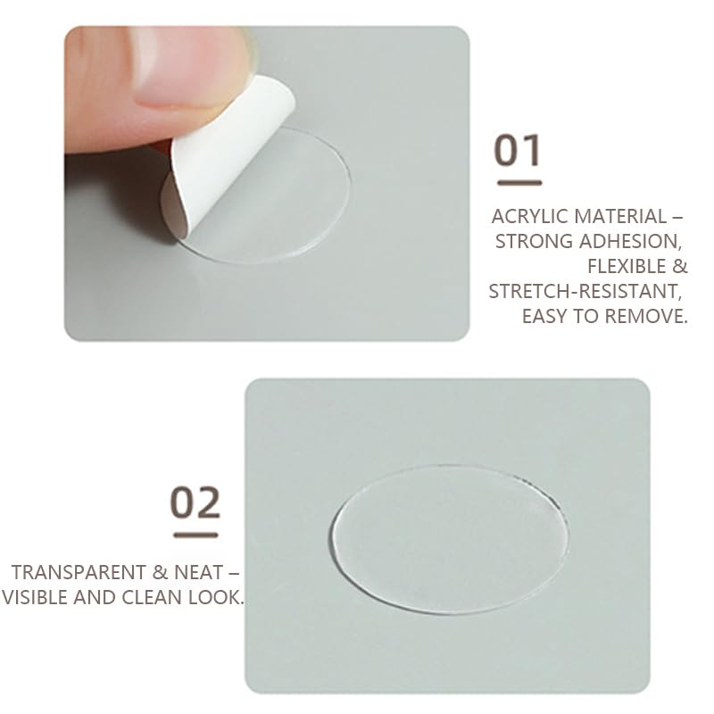 2 Pack Transparent Round Double-Sided Adhesive Dots – 70PCS Nano Traceless Acrylic Stickers, Removable Clear Strong Glue Pads for Wall Hooks, Posters, Frames, Home & Office Use