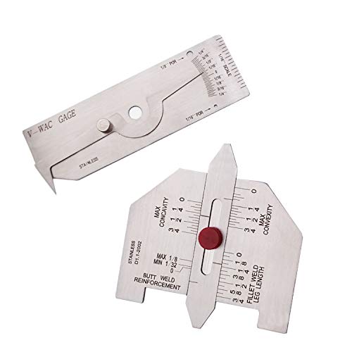 Necygoo Style C weld gauge set for measuring porosity, undercuts, convexity and concavity in inches