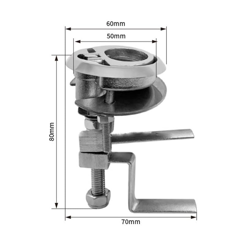 ISURE MARINE Grade 316 Stainless Steel Boat Floor Buckle Hatch Latch FlushTurning Lift Handle Lock Style with 2 Keys and Accessories Screws