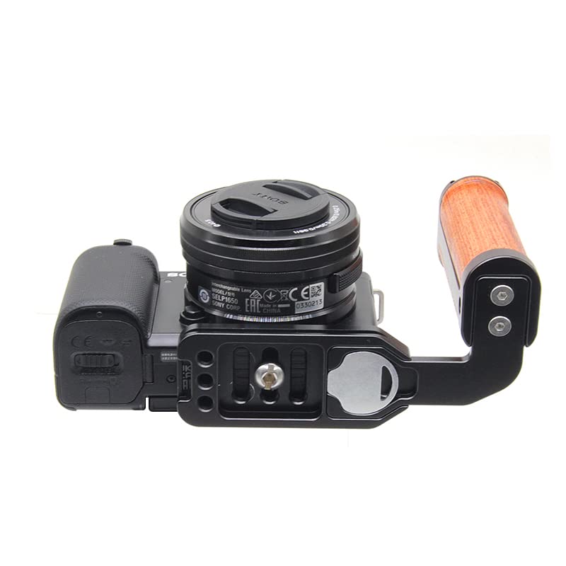Micro Single Camera Universal Side Handle Vertical Shooting L Plate Bracket with Cold Shoe for Microphone LED Light black
