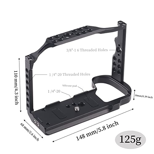 Hersmay X-H2/X-H2S Camera Cage with Top Handle for Fujifilm X-H2 X-H2S Mirrorless Digital Camera Aluminum Alloy Film Movie Making Camera Video Cage with Shoe Mount