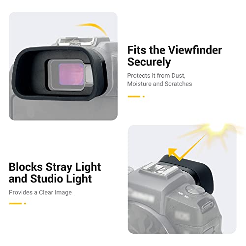 JJC Silicone Eyecup Viewfinder for Canon EOS R8 RP Camera, Extended Design For Canon EOS RP
