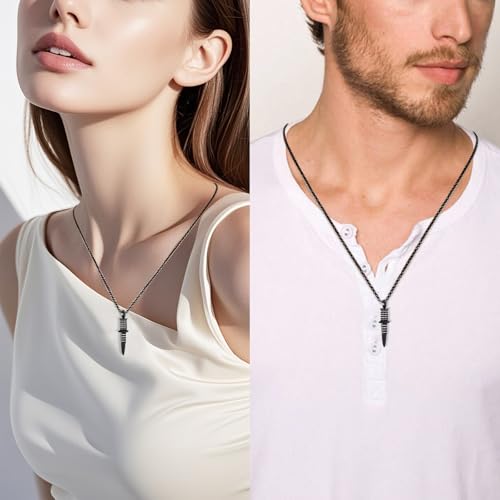 Hearbeingt Knife Dagger Urn Necklaces for Men Cremation Jewelry for Ashes Black
