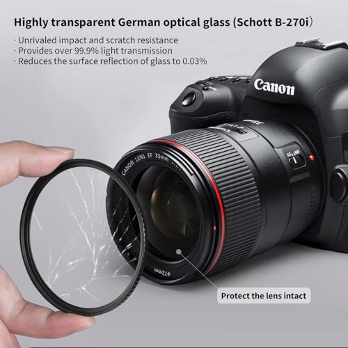 72mm UV Protection Filter 30 Multi-Layer Coatings HD Optical Glass/Ultra-Slim Brass Frame/Low Reflection/Scratch Resistant Ultraviolet UV Filter for 72mm Camera Lens