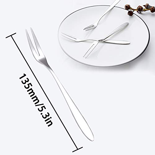 6Pcs Professional Escargot Forks, Mini Forks for Oyster and Shellfish, Appetizers Tasting Forks, Cocktail Fruit Forks (Pack of 2) silver (Pack of 2)