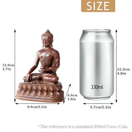 Small Buddha Statue Indoor, Handmade Pure Copper 4.7inches Sakyamuni-second-gen