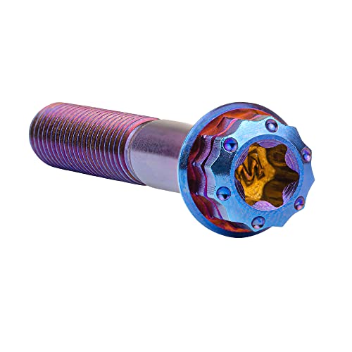 Wanyifa titanium flange 12-point M6x40mm screw bolt in burning blue finish