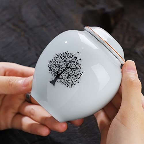 Small Urn for Human Ashes Keepsake,for Adult/Pet, Ceramic,Tree of Life Tree of Life